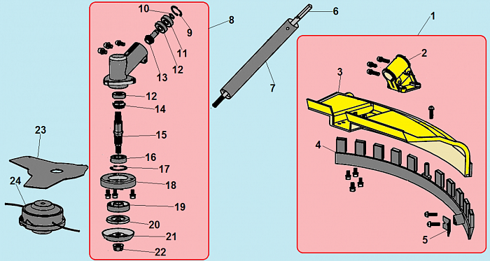 7 РЕДУКТОР - КОЖУХ ТРИММЕР CHAMPION Т256-2