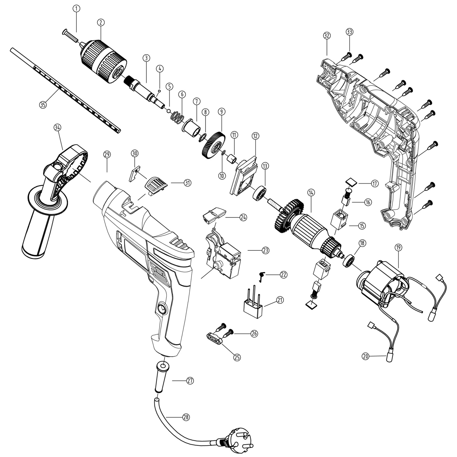Дрель ударная ДУ-550 ЭР