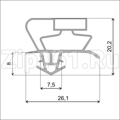 Уплотнитель холодильника 520x730мм Профиль Skycold